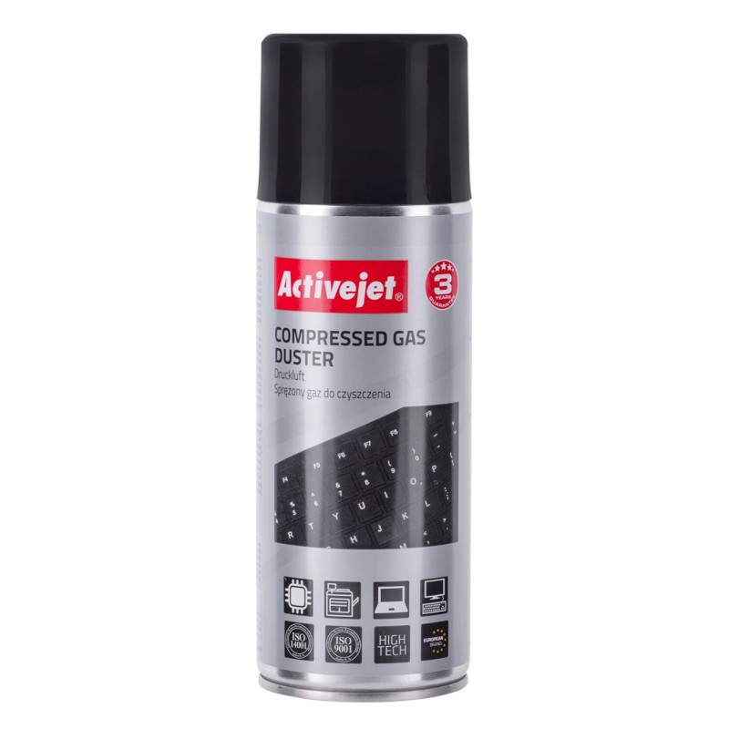 Activejet Aoc-200 Sprężone Powietrze (400 Ml) Niezbędny W Każdym Biurze, Środek Czyszczący. Przeznaczone Do Czyszczenia Elektron
