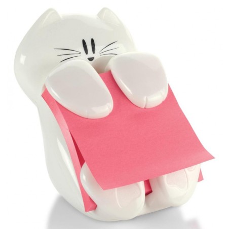 Podajnik Do Bloczków Samoprzylepnych Post-It  Kotek (Cat-330), Biały, W Zestawie 1 Bloczek Super Sticky Z-Notes