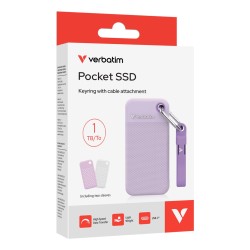 Ssd 1Tb Verbatim Pocket Z Dwoma Pokrowcami Białym I Fioletowym