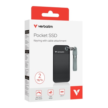 Verbatim Pocket Ssd 2 Tb Usb Type-C 3.2 Gen 2 (3.1 Gen 2) Czarny, Szary