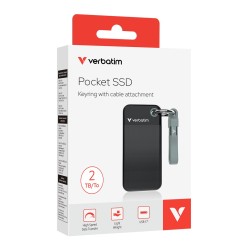 Verbatim Pocket Ssd 2 Tb Usb Type-C 3.2 Gen 2 (3.1 Gen 2) Czarny, Szary