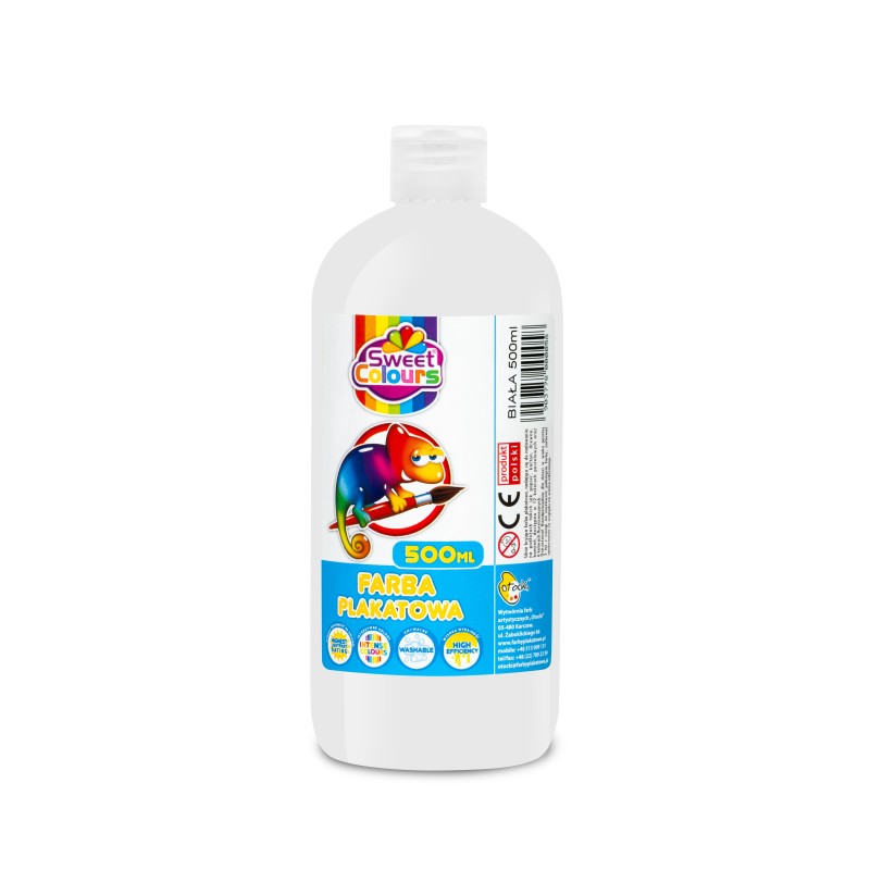 Farby Plakatowe W Butelce 500Ml Biała Sweet Colours 00058 Otocki