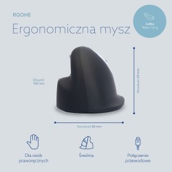 Ergonomiczna Mysz R-Go Maus He Ergonomicznie Praworęczna Usb Średnia Czarna Retail