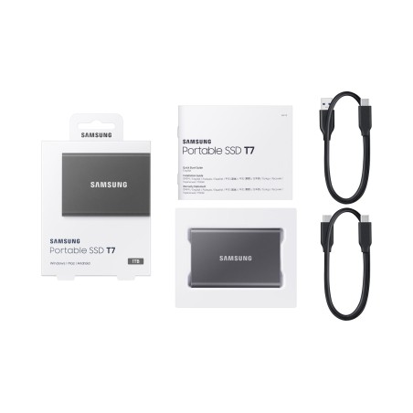 Dysk Zewnętrzny Ssd Samsung T7 (1Tb  Usb 3.2  Szary  Mu-Pc1T0T/Ww)