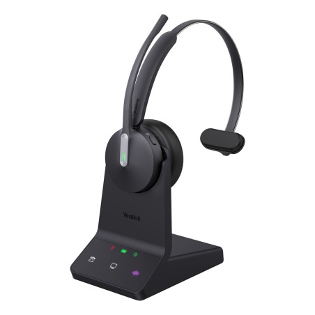 Yealink Wh64 Mono Uc Zestaw Słuchawkowy Bezprzewodowy Opaska Na Głowę Biuro/Centrum Telefoniczne Usb Type-C Bluetooth Czarny