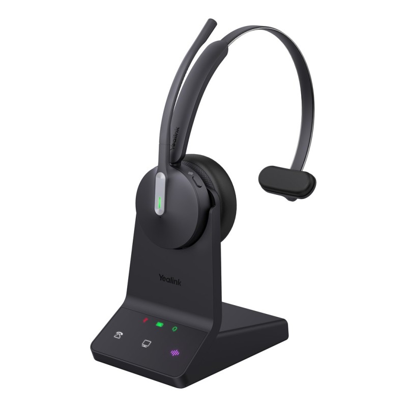 Yealink Wh64 Mono Uc Zestaw Słuchawkowy Bezprzewodowy Opaska Na Głowę Biuro/Centrum Telefoniczne Usb Type-C Bluetooth Czarny
