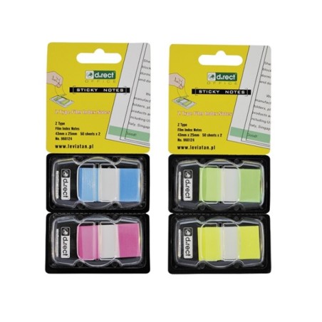 Zakładki Indeksujące Pet Z-Type 43*25 2X50Szt Neon Ziel/Żółte 960124 D.rect