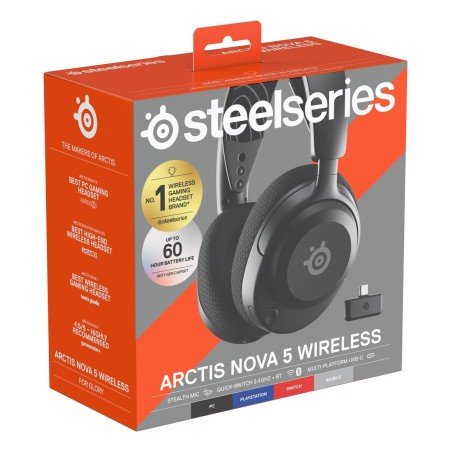 Seria Steelseries | Zestaw Słuchawkowy Do Gier | Arctis Nova 5 | Łączność Bluetooth | Nauszne | Mikrofon | Redukcja Szumów | Łąc
