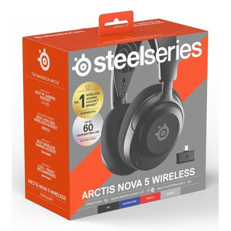 Seria Steelseries | Zestaw Słuchawkowy Do Gier | Arctis Nova 5 | Łączność Bluetooth | Nauszne | Mikrofon | Redukcja Szumów | Łąc