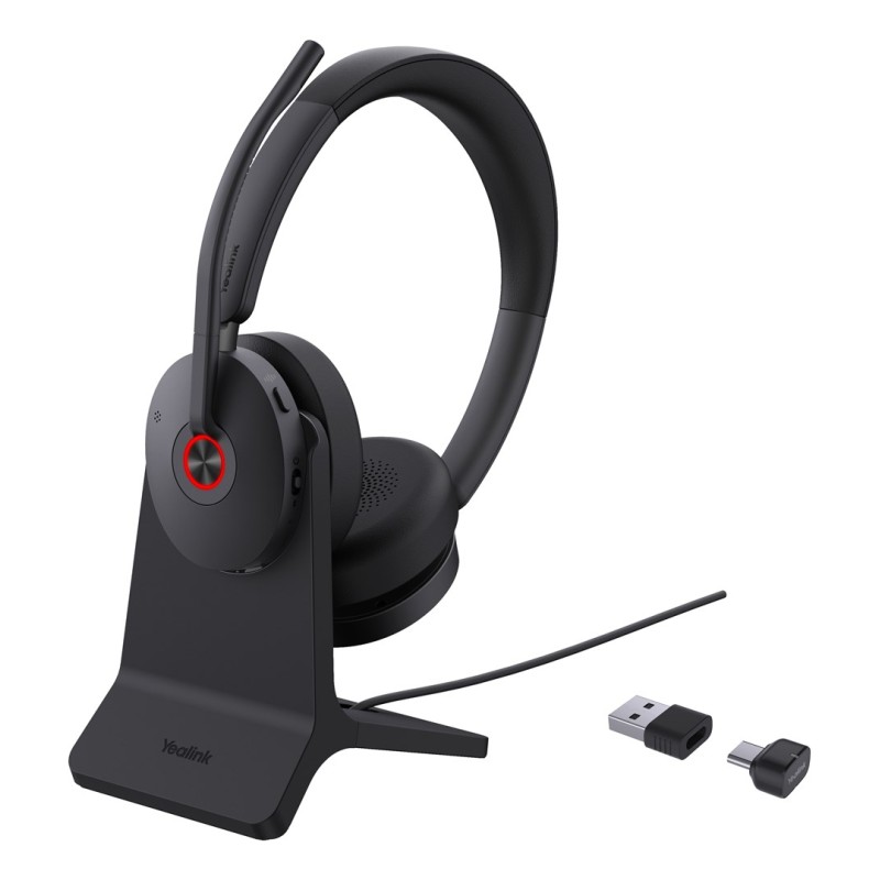 Słuchawki Yealink Bh74 + Stand Uc Usb-C/A Usb Type-C / Usb Type-A Bluetooth Podstawka Do Ładowania Czarne (1208684)