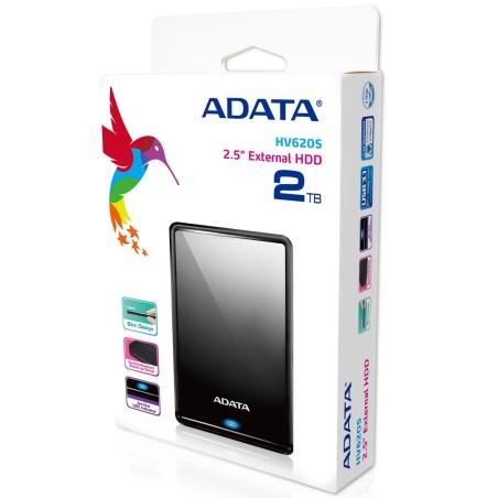 Dysk Zewnętrzny Hdd Adata Hv620S (2Tb  2.5"  Usb 3.2  Czarny)