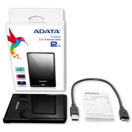 Dysk Zewnętrzny Hdd Adata Hv620S (2Tb  2.5"  Usb 3.2  Czarny)