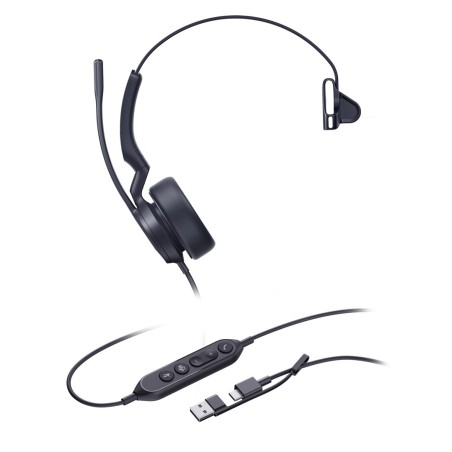 Yealink Uh44 Mono Teams Usb-C/A Zestaw Słuchawkowy Przewodowa Opaska Na Głowę Biuro/Centrum Telefoniczne Usb Type-C / Usb Type-A