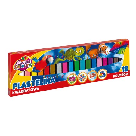 Plastelina 18 Kolorów Kwadratowa Sweet Colours 91611 Koma-Plast