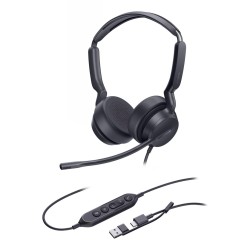 Yealink Uh42 Dual Uc Usb-C/A Zestaw Słuchawkowy Przewodowa Opaska Na Głowę Połączenia/Muzyka Usb Type-C / Usb Type-A Czarny