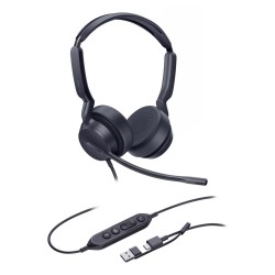 Yealink Uh42 Dual Teams Usb-C/A Zestaw Słuchawkowy Przewodowa Opaska Na Głowę Połączenia/Muzyka Usb Type-C / Usb Type-A Czarny