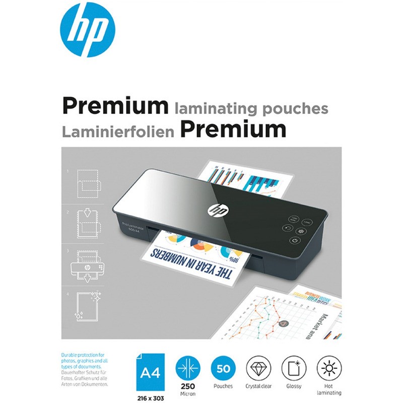 Folia Laminacyjna Hp Premium A4/250Μm Błysk (50)
