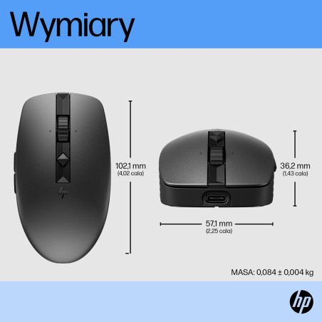 Mysz Hp 710 Rechargeable Silent Mouse Black Bezprzewodowa Z Akumulatorem Czarna 6E6F2Aa