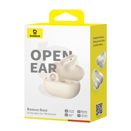 Słuchawki Powietrzne Baseus Bass 15 Clip Open-Ear (Biały)