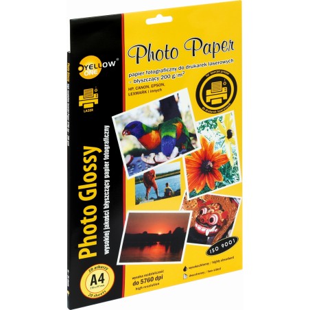 Papier Fotograficzny Laser Błyszczący, 200 G/M, A4 20 Arkuszy Yellow One 150-1378