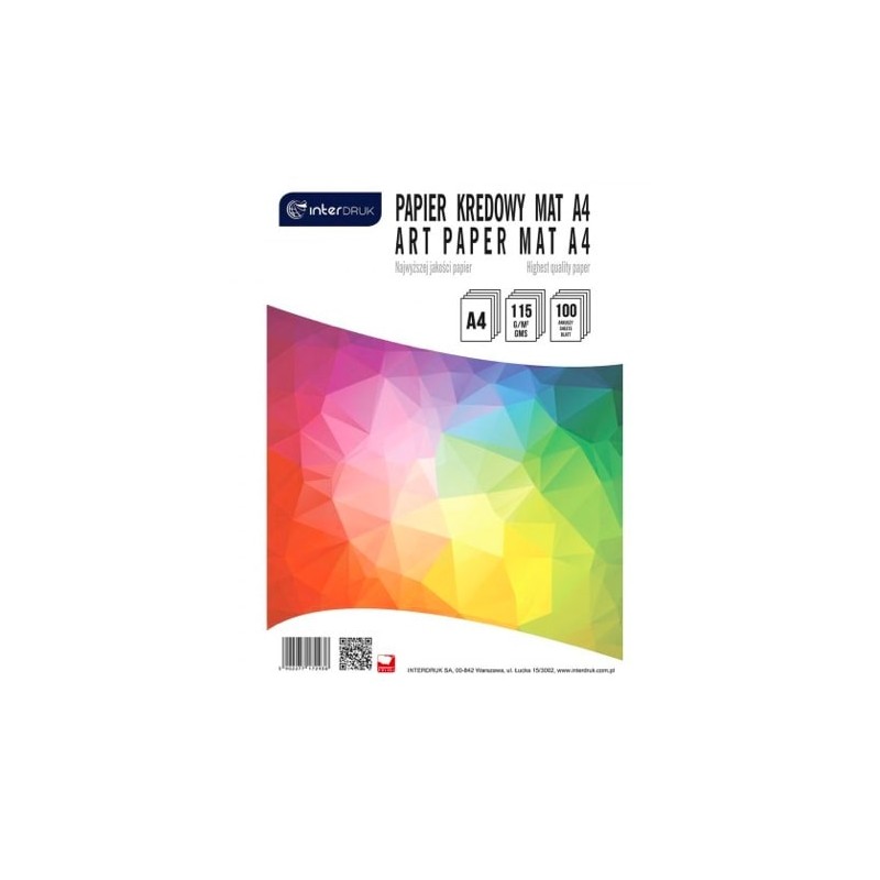 Papier Kredowy A4 100Ark  Mat 115G Interdruk