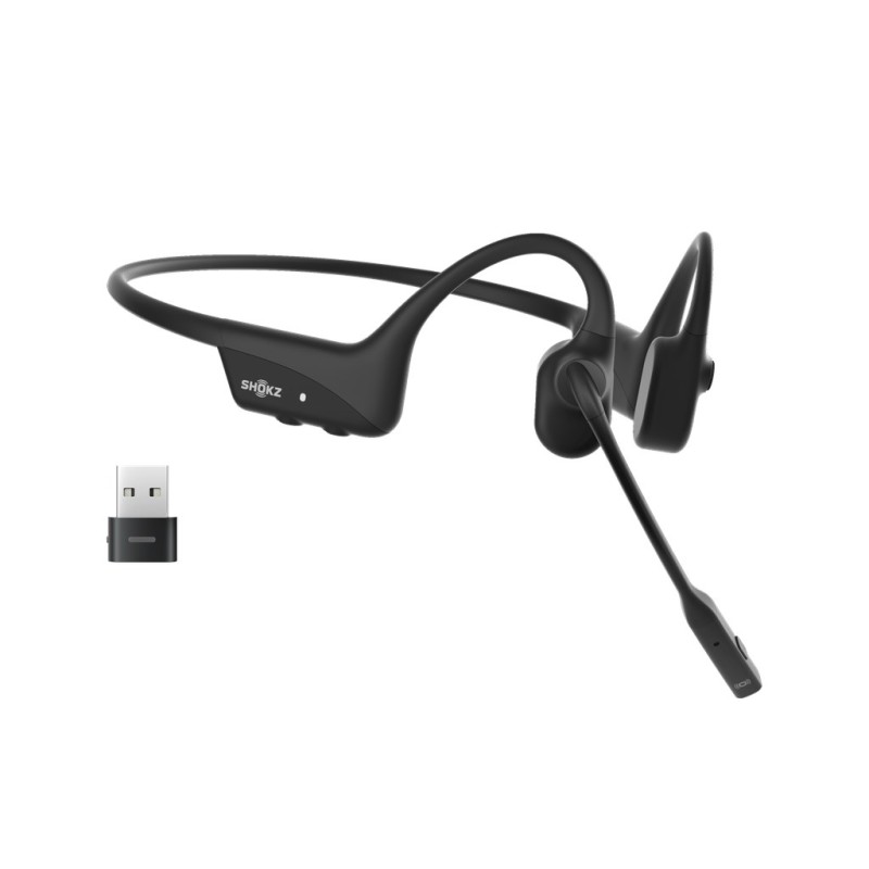 Słuchawki Bezprzewodowe Kostne Shokz Opencomm2 + Adapter Usb-A Czarne