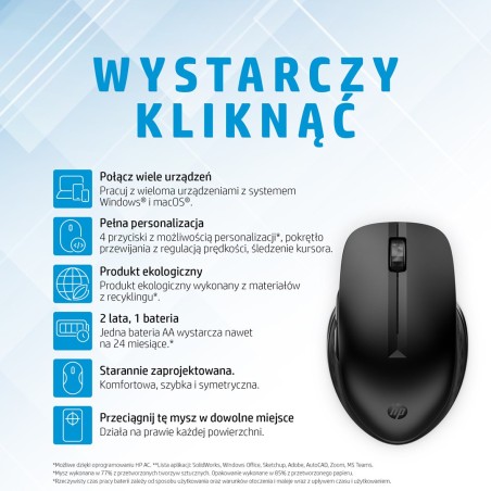Hp Mysz Bezprzewodowa 435 Multi-Device 3B4Q5Ut