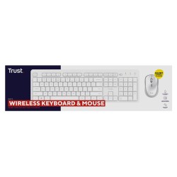 Klawiatura + Mysz Trust Ody Ii Wireless White Us