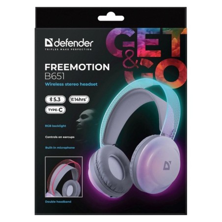 Defender Słuchawki Nauszne Bluetooth Freemotion B651 63651