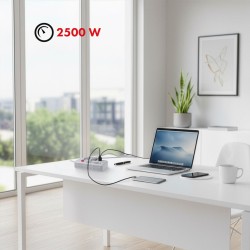 Maclean Listwa Zasilająca, Przedłużacz 4 Gniazda + 3Xusb, 110-240V Ac 50/60Hz, 2.1A Max 2500W, 3M, Biała Mce393 W