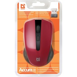 Defender Mysz Bezprzewodowa Accura Mm-935 Rf Czerwona Optical 1600Dpi 4P 52937