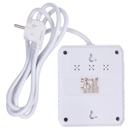 Maclean Listwa Zasilająca, Przedłużacz 2 Gniazda + 3Xusb, 110-240V Ac 50/60Hz, 2.1A Max 2500W, 1.5M, Biała Mce387 W