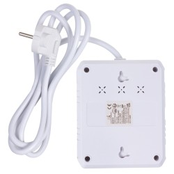 Maclean Listwa Zasilająca, Przedłużacz 2 Gniazda + 3Xusb, 110-240V Ac 50/60Hz, 2.1A Max 2500W, 1.5M, Biała Mce387 W