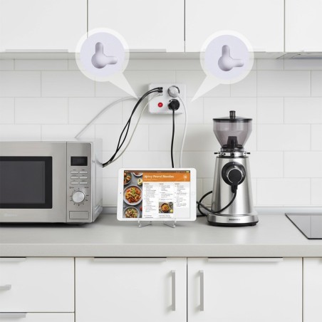 Maclean Listwa Zasilająca, Przedłużacz 2 Gniazda + 3Xusb, 110-240V Ac 50/60Hz, 2.1A Max 2500W, 1.5M, Biała Mce387 W