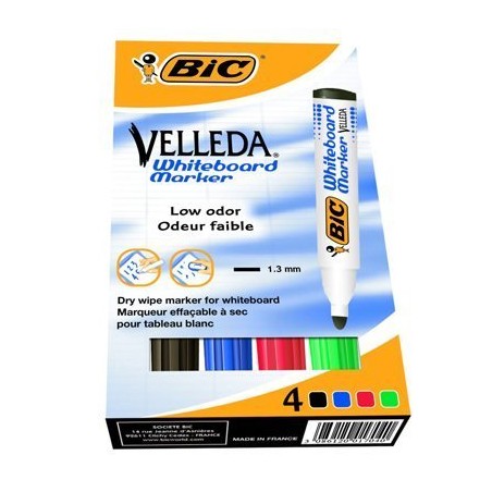 Marker Suchościeralny Bic Velleda Ecolutions 1701 Mix Ast 4Szt, 904941