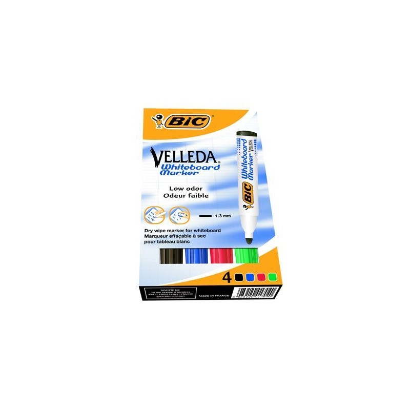 Marker Suchościeralny Bic Velleda Ecolutions 1701 Mix Ast 4Szt, 904941