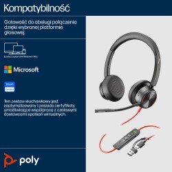 Przewodowe Słuchawki Hp Poly Blackwire 8225 Usb-C/A