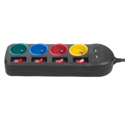 Maclean Listwa Zasilająca 4 Gniazda 2Xusb Mce229B