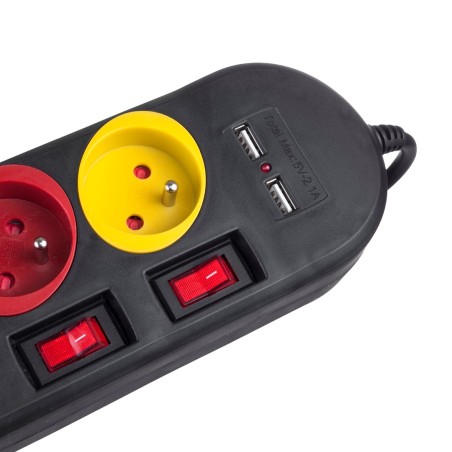 Maclean Listwa Zasilająca 4 Gniazda 2Xusb Mce229B