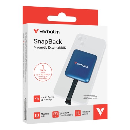 Verbatim Snapback Ssd 1 Tb Usb Type-C Usb 3.2 Gen 2X2 Niebieski
