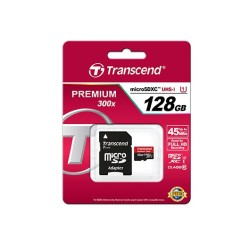 Sd Microsd Card 128Gb Transcend Sdxc Uhs1 W/Adapter