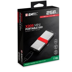 Emtec X205 Mini 256 Gb Usb Type-C Usb 3.2 Gen 2X2 Srebrny