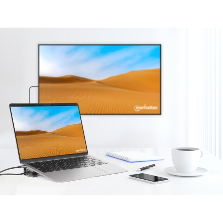 Manhattan 190398 Stacja Dokująca Przewodowa Usb 3.2 Gen 1 (3.1 Gen 1) Type-C Szary