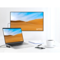 Manhattan 190398 Stacja Dokująca Przewodowa Usb 3.2 Gen 1 (3.1 Gen 1) Type-C Szary