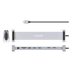 Manhattan 190398 Stacja Dokująca Przewodowa Usb 3.2 Gen 1 (3.1 Gen 1) Type-C Szary