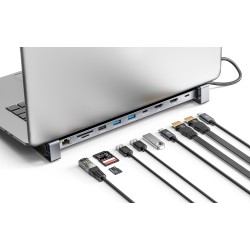 Manhattan 190398 Stacja Dokująca Przewodowa Usb 3.2 Gen 1 (3.1 Gen 1) Type-C Szary