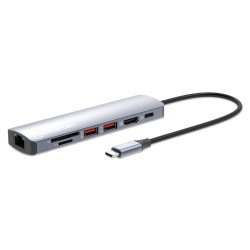 Manhattan 153966 Stacja Dokująca Przewodowa Usb 3.2 Gen 2 (3.1 Gen 2) Type-C Srebrny