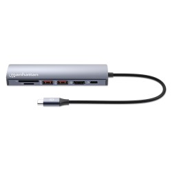 Manhattan 153966 Stacja Dokująca Przewodowa Usb 3.2 Gen 2 (3.1 Gen 2) Type-C Srebrny