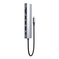 Manhattan 153966 Stacja Dokująca Przewodowa Usb 3.2 Gen 2 (3.1 Gen 2) Type-C Srebrny