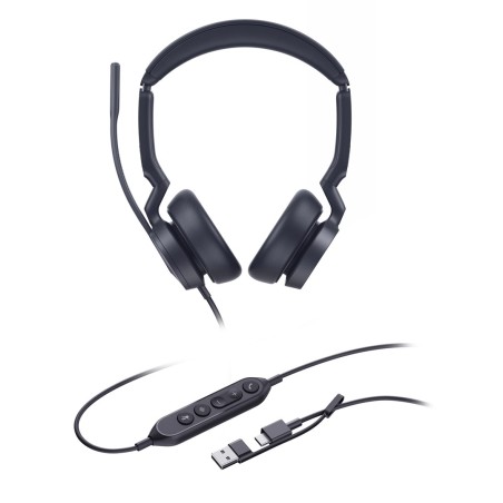 Yealink Uh46 Dual Uc Usb-C/A Zestaw Słuchawkowy Przewodowa Opaska Na Głowę Biuro/Centrum Telefoniczne Usb Type-C / Usb Type-A Cz